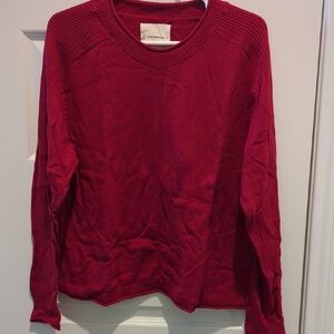 Lucky Brand Women's Red Crew Neck Sweater